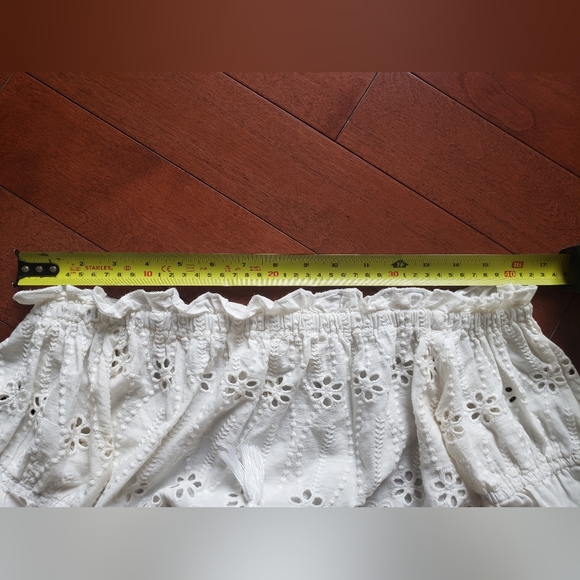 Japna White Cropped Off-Shoulder Shirt| Size S/P - Picture 6 of 8